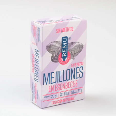 Caja de Mejillones en escabeche (12/16) 115 g