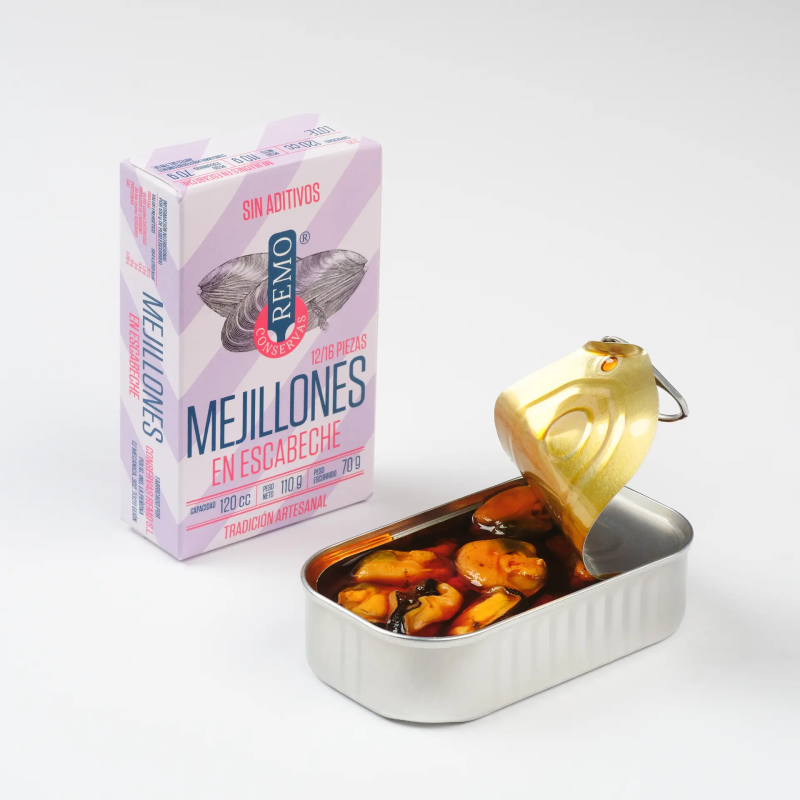Caja de Mejillones en escabeche (12/16) 115 g
